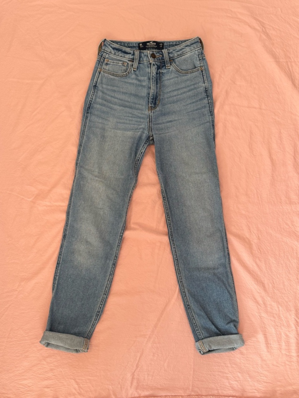 Hollister Light Blue Ultra High-Rise Mom Jean